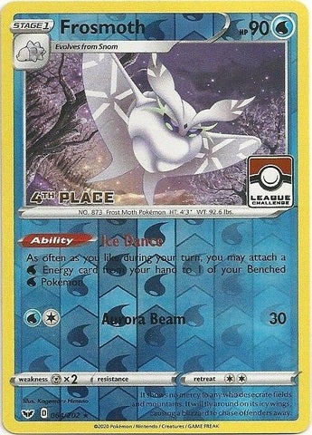Frosmoth - 064/202 - 4th Place Reverse Holo Pokemon League Promo [Reverse Holo]