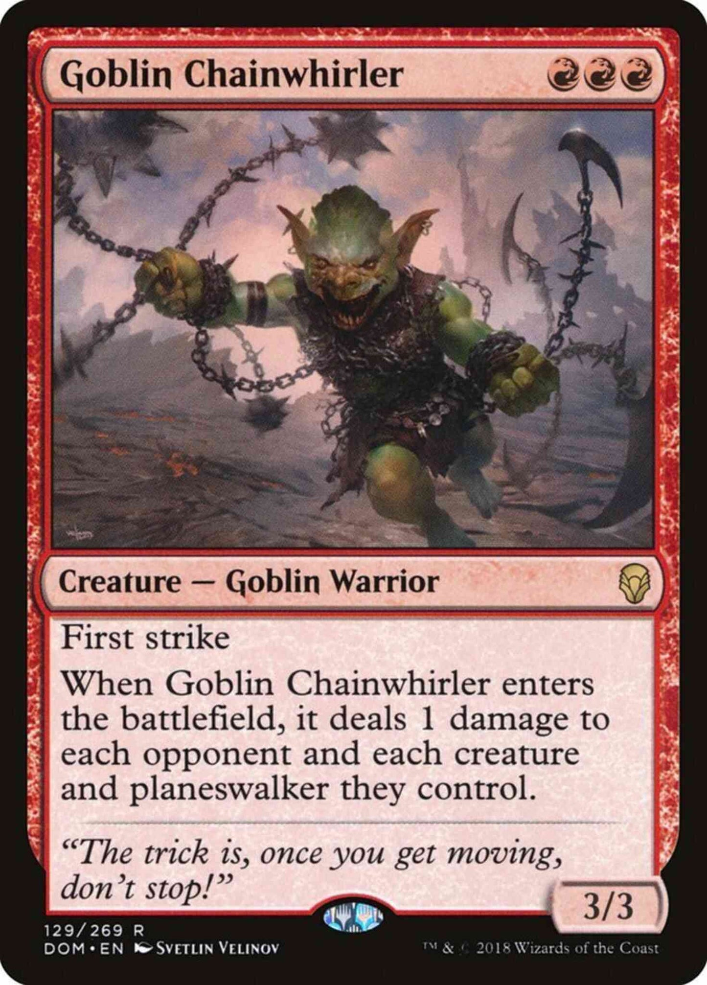 Goblin Chainwhirler [129] [Dominaria] [Non-Foil]