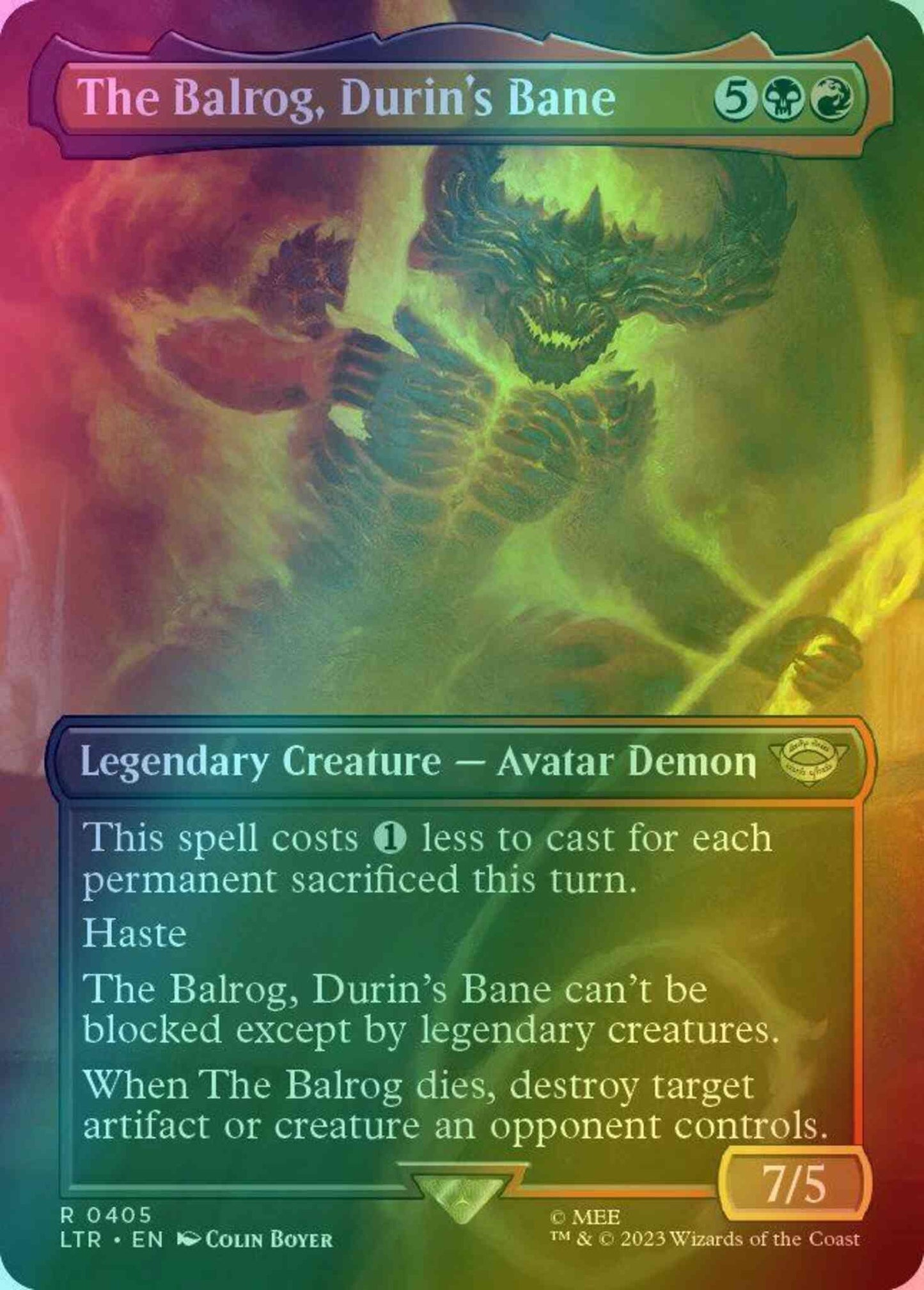 The Balrog, Durin's Bane [405] [Borderless] [The Lord of the Rings: Tales of Middle-earth] [Foil]