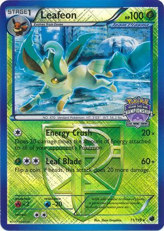 Leafeon - 11/116 - Promotional - Crosshatch Holo North American State/Province/Territory Champions Staff 2013 Promo [Reverse Holo]