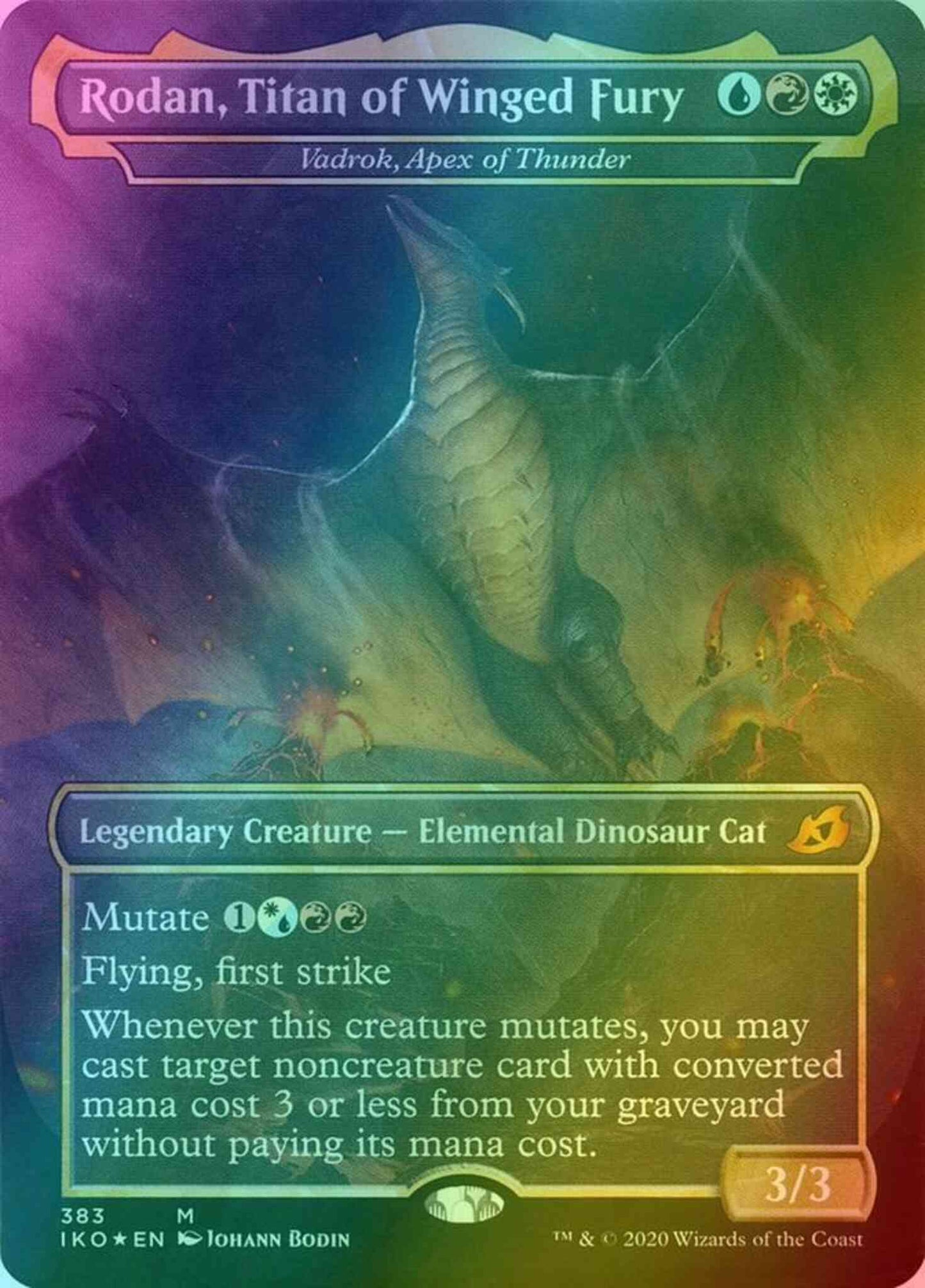 Rodan, Titan of Winged Fury - Vadrok, Apex of Thunder [383] [Alternate Art] [Godzilla] [Ikoria: Lair of Behemoths] [Foil]