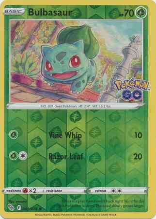 Bulbasaur - 001/078 - Common [pgo-001] [Reverse Holo]