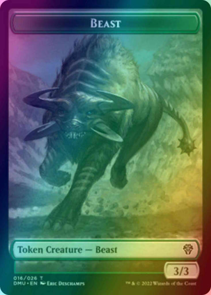 Beast Token (16) // Soldier Token (04) [DMU/DMU Set Symbol] [Dominaria United: Tokens] [Foil]