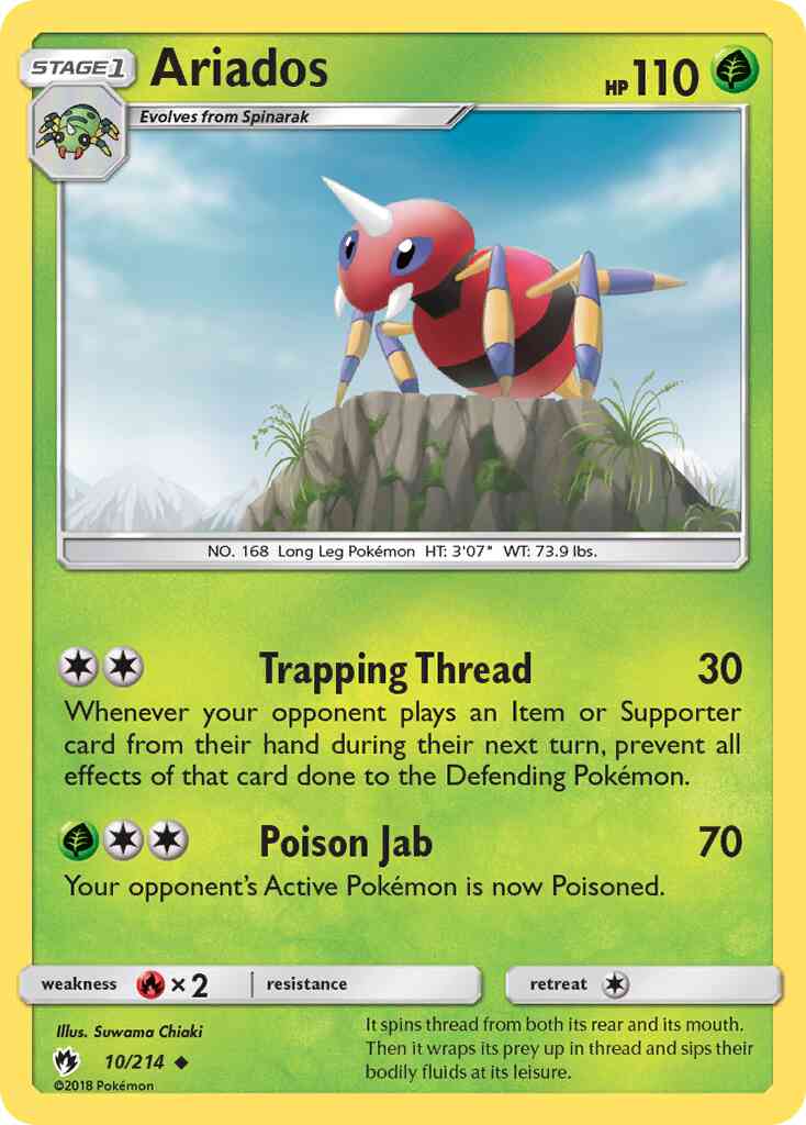 Ariados - 10/214 - Uncommon [sm8-10] [Reverse Holo]