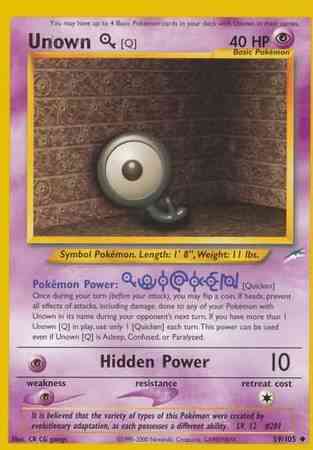 Unown - Unlimited [Q] - 59/105 - Uncommon - Unlimited [neo4U-59] [Non-Holo]