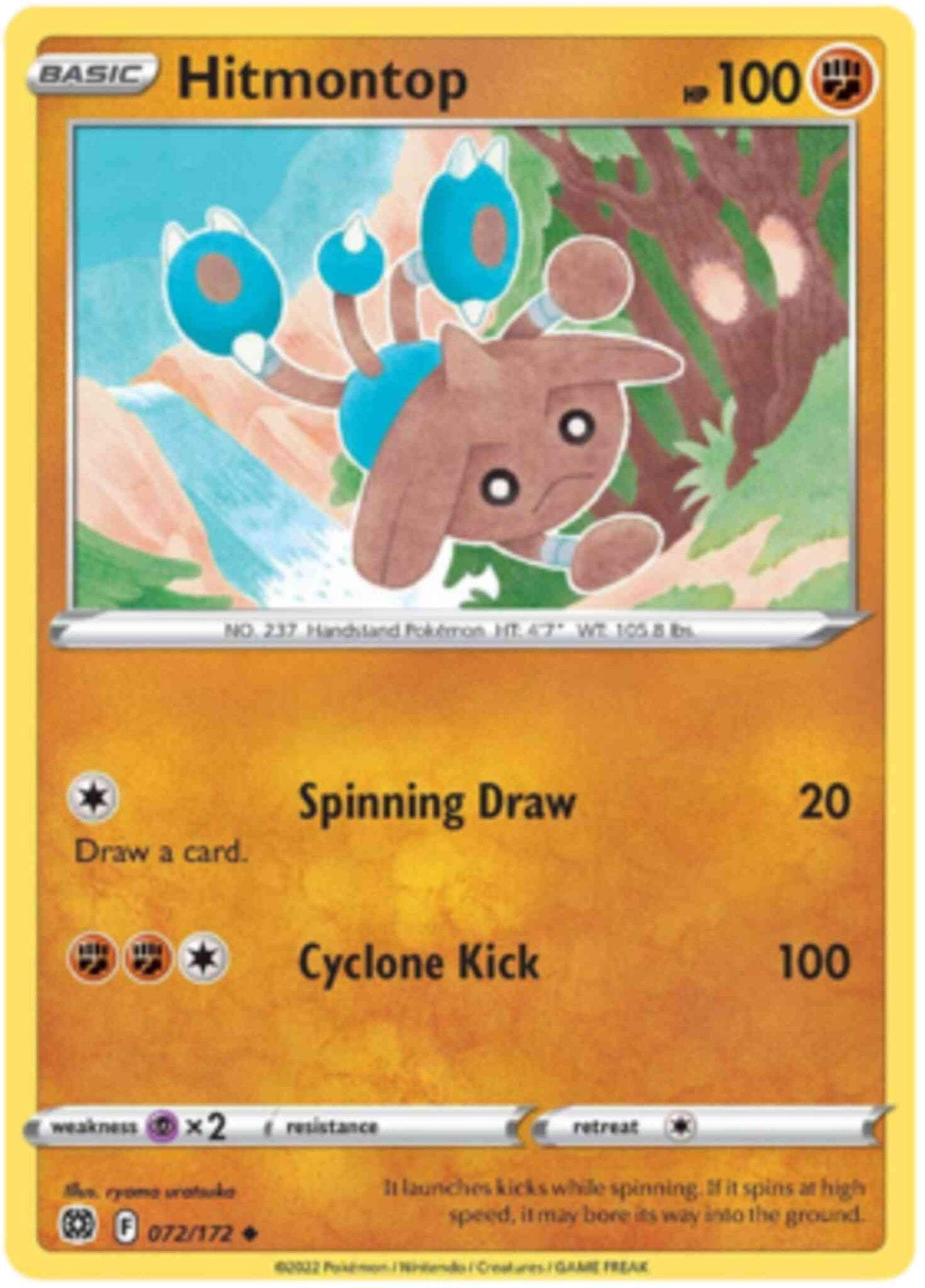 Hitmontop - 072/172 - Uncommon [swsh9-072] [Non-Holo]