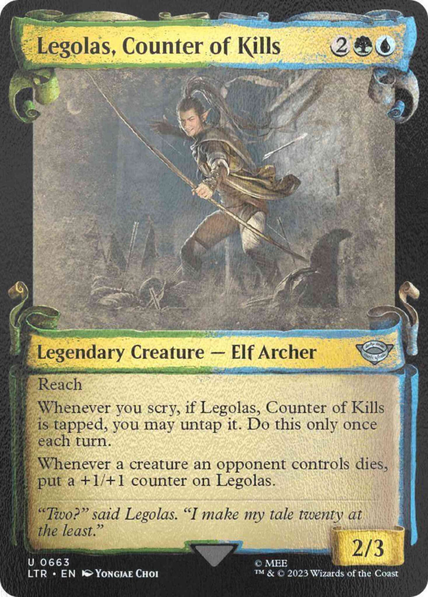 Legolas, Counter of Kills [663] [Scrolls Showcase] [The Lord of the Rings: Tales of Middle-earth] [Silver Foil]