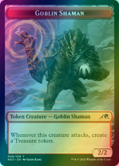 Goblin Shaman Token (08) // Samurai Token (03) [Kamigawa: Neon Dynasty: Tokens] [Foil]