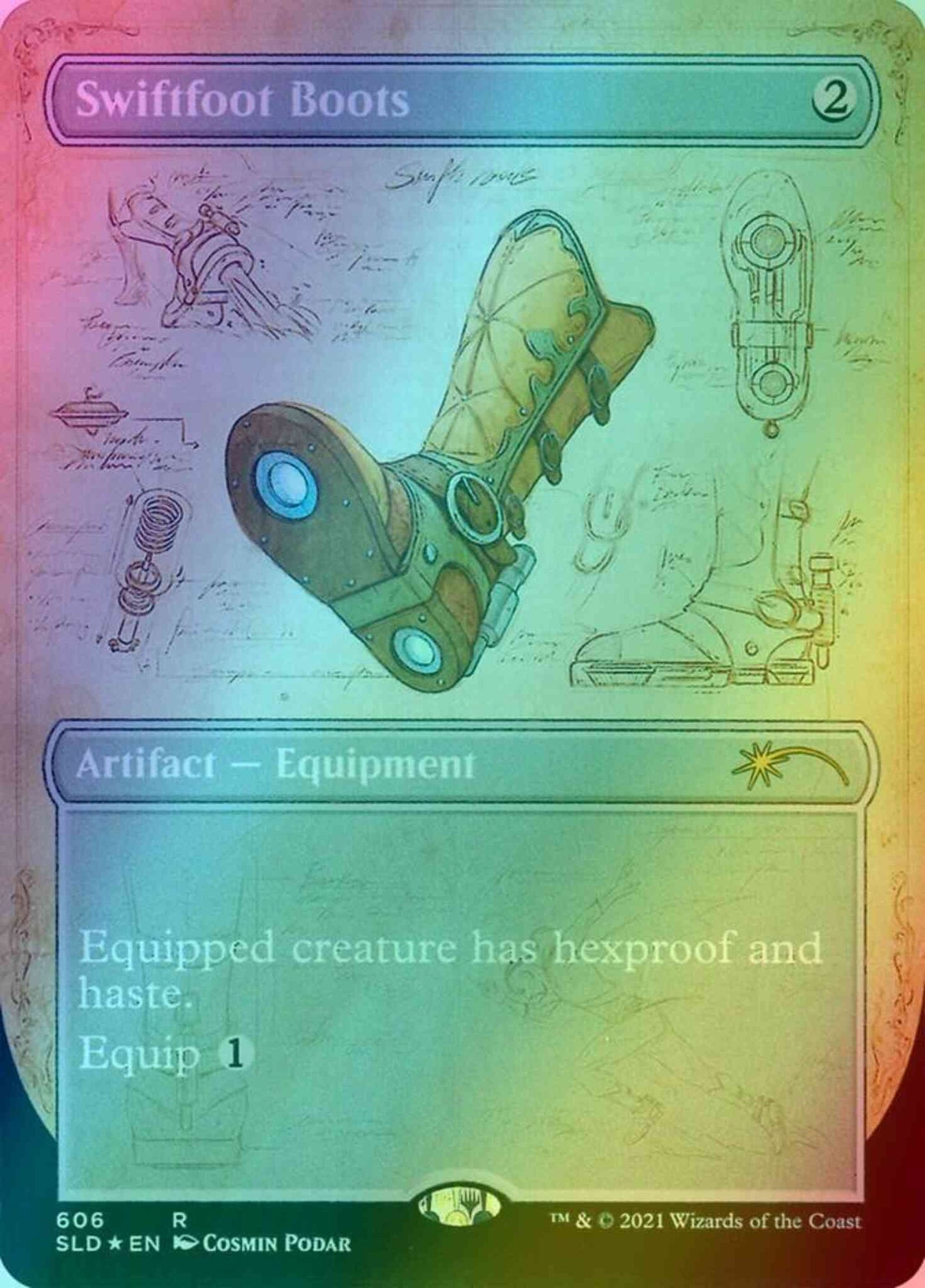 Swiftfoot Boots [0606] [Borderless] [Blueprint] [Secret Lair Drop] [Foil]