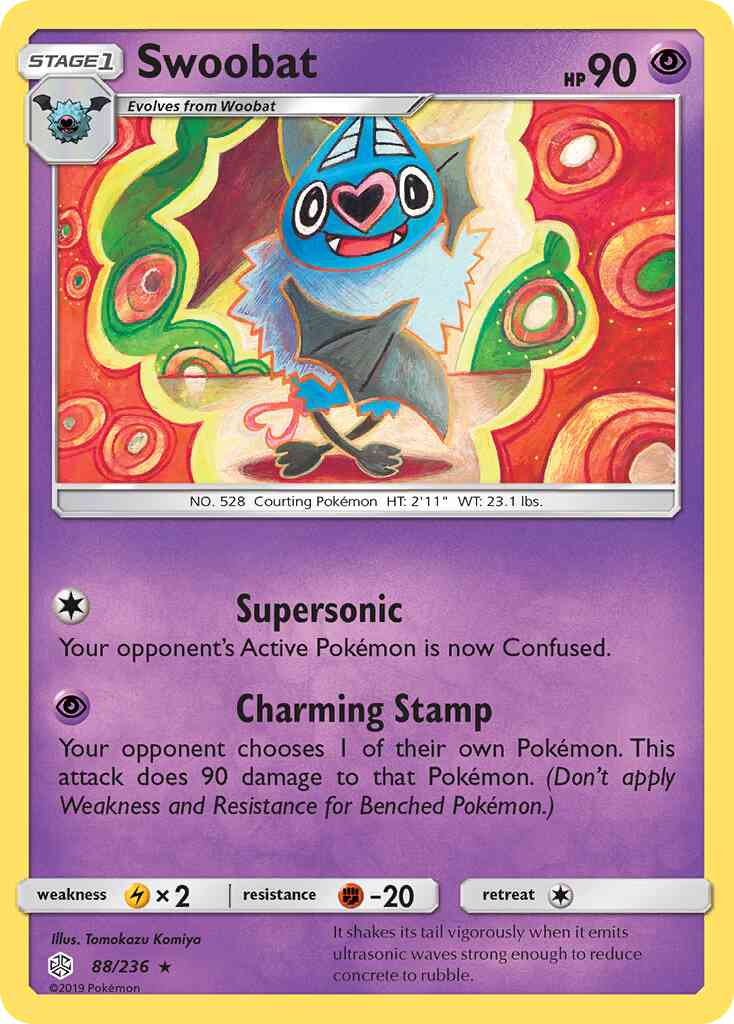 Swoobat - 88/236 - Rare [sm12-88] [Non-Holo]