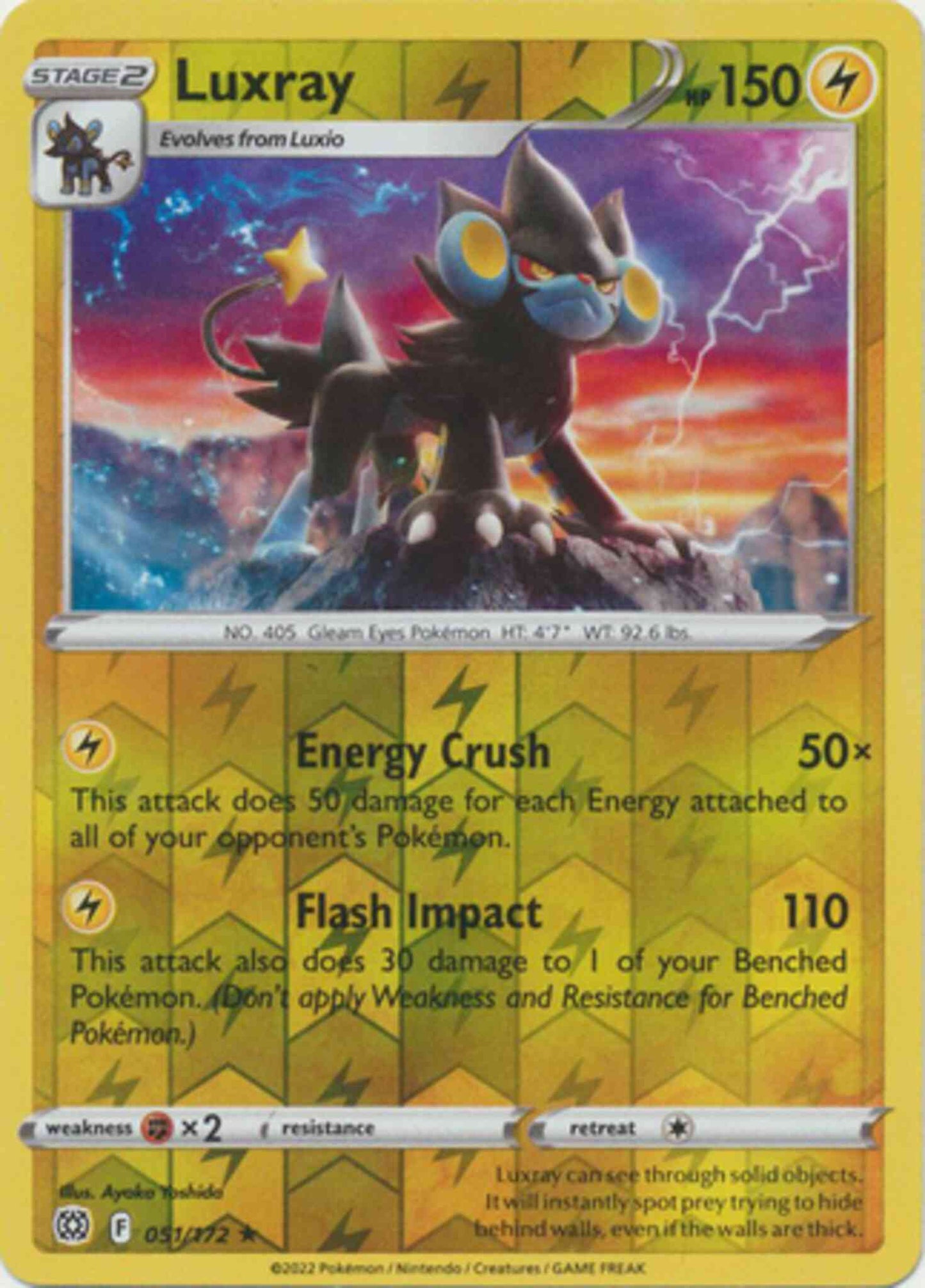 Luxray - 051/172 - Rare [swsh9-051] [Reverse Holo]