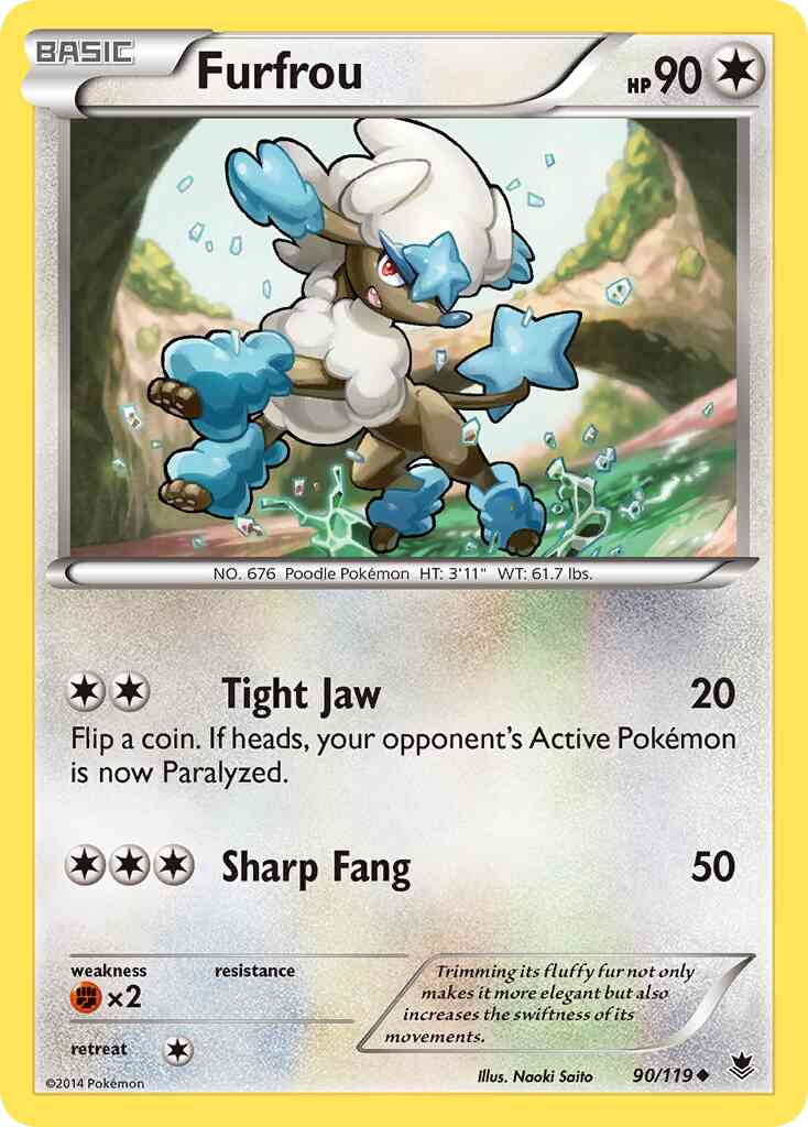 Furfrou - 90/119 - Uncommon [xy4-90] [Reverse Holo]