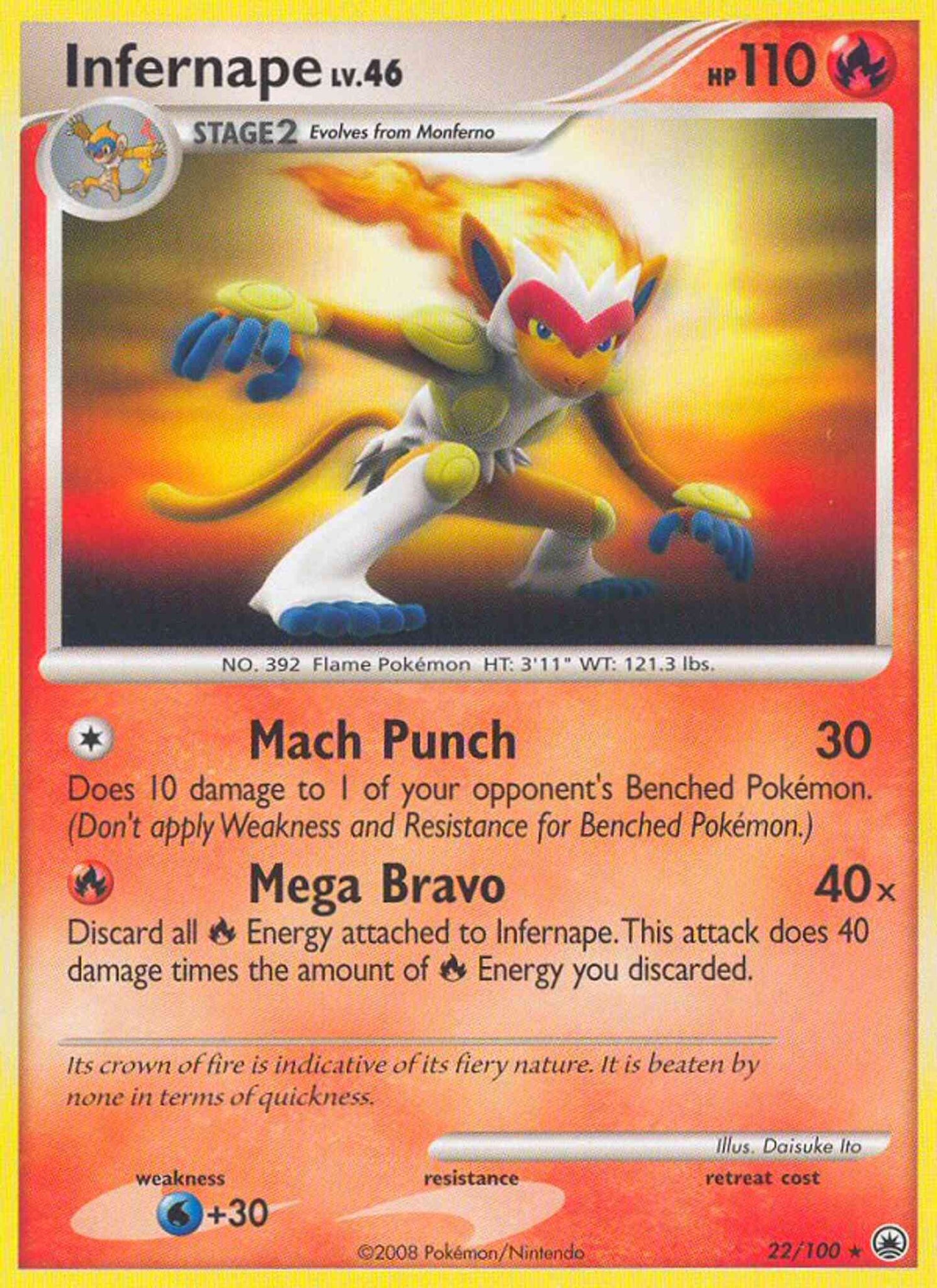 Infernape - 22/100 - Rare [dp5-22] [Non-Holo]