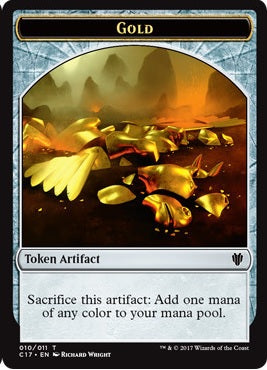 Cat Dragon Token (09) // Gold Token (10) [Commander 2017 Tokens] [Non-Foil]
