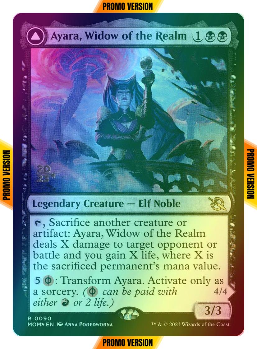 Ayara, Widow of the Realm // Ayara, Furnace Queen [90s] [Prerelease] [March of the Machine: Promos] [Foil]