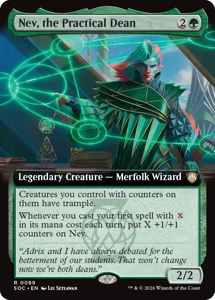 Nev, the Practical Dean [89] [Extended Art] [Secrets of Strixhaven: Commander] [Non-Foil]