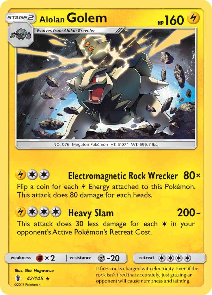 Alolan Golem - 42/145 - Rare Holo [sm2-42] [Reverse Holo]