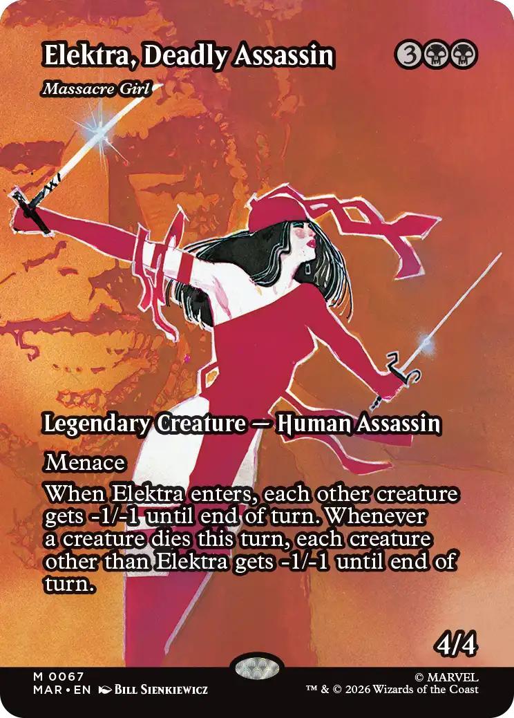 Elektra, Deadly Assassin - Massacre Girl [67] [Borderless] [Source Material] [Marvel Universe] [Non-Foil]