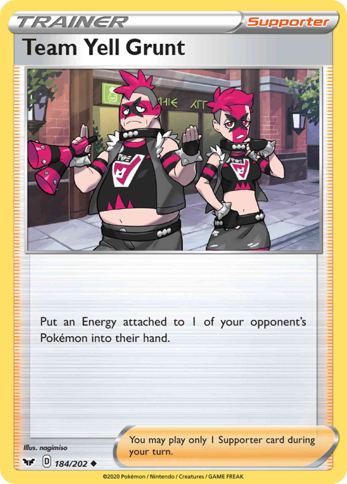 Team Yell Grunt - 184/202 - Uncommon [swsh1-184] [Reverse Holo]