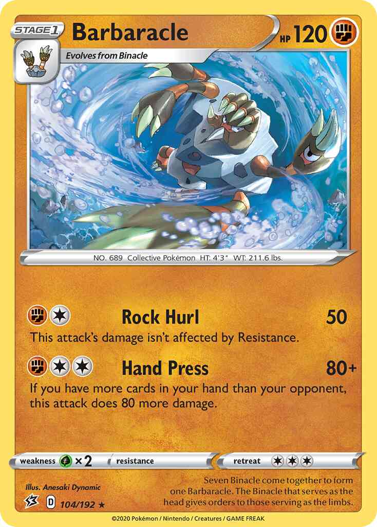 Barbaracle - 104/192 - Rare [swsh2-104] [Reverse Holo]