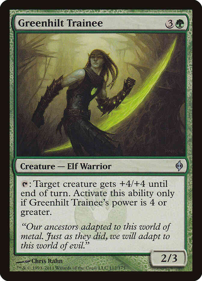 Greenhilt Trainee [112] [New Phyrexia] [Non-Foil]
