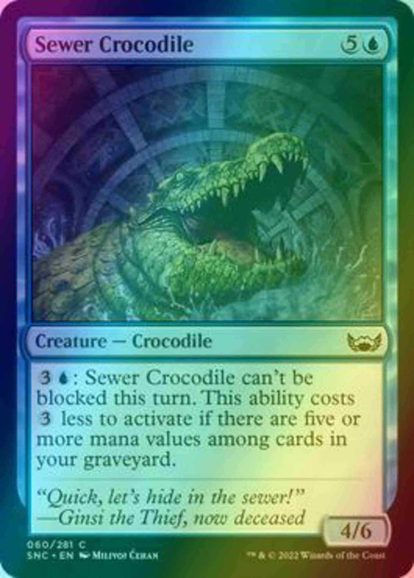 Sewer Crocodile [60] [Streets of New Capenna] [Foil]