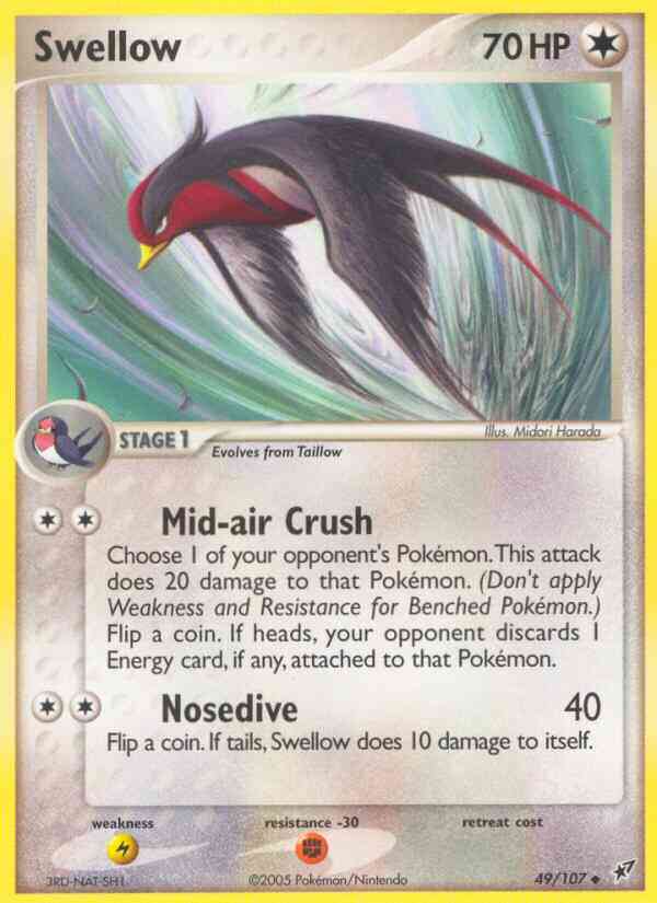 Swellow - 49/107 - Uncommon [ex8-49] [Non-Holo]