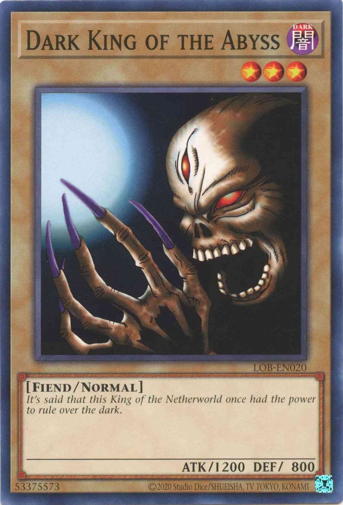 Dark King of the Abyss - 25th Anniversary - LOB-EN020 - Common - Unlimited