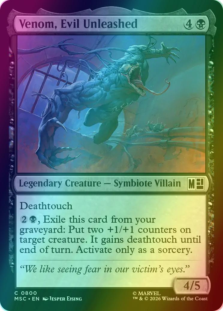 Venom, Evil Unleashed [800] [Jumpstart] [Marvel Super Heroes: Commander] [Foil]
