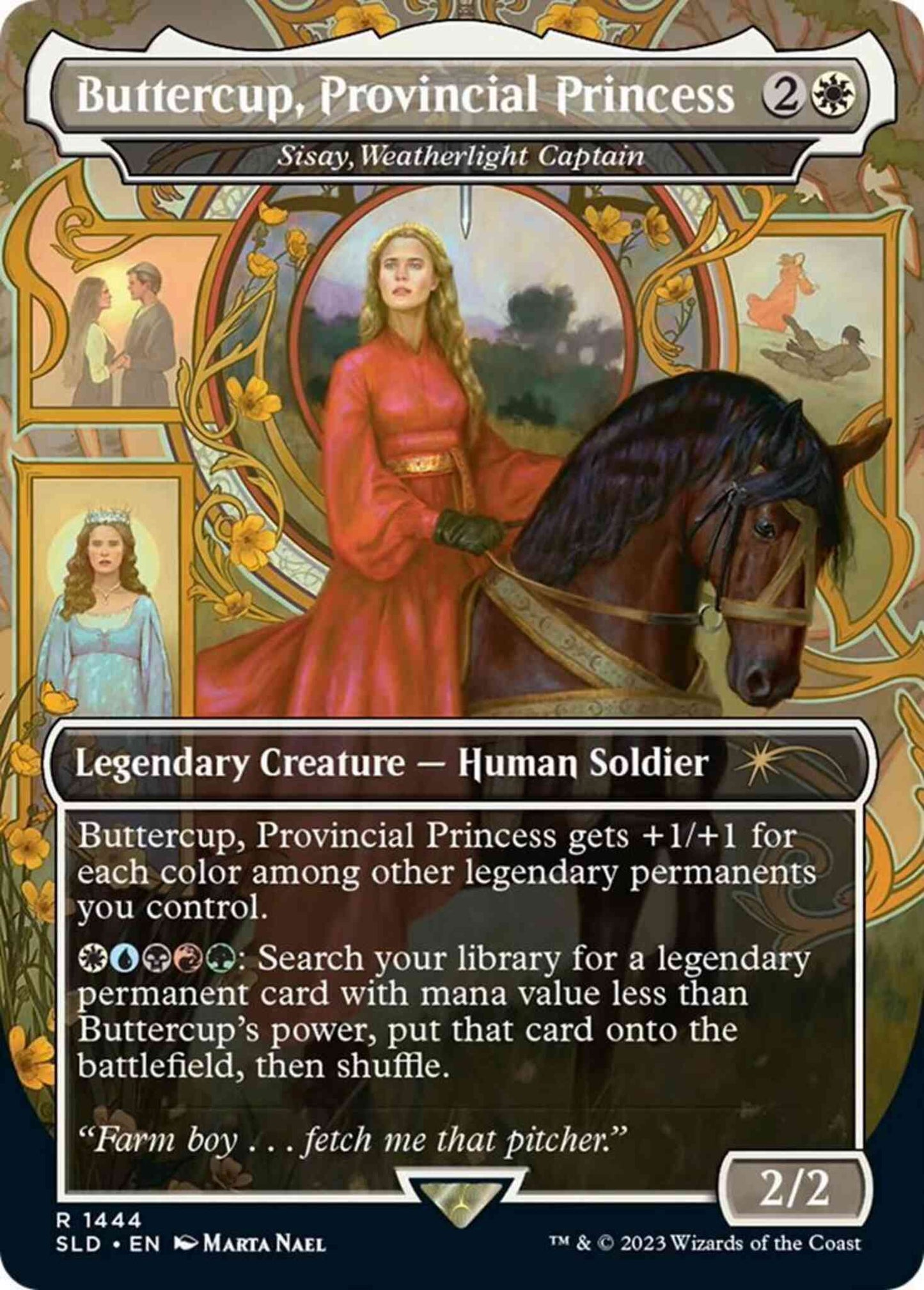 Buttercup, Provincial Princess - Sisay, Weatherlight Captain [1444] [Borderless] [The Princess Bride] [Secret Lair Drop] [Non-Foil]