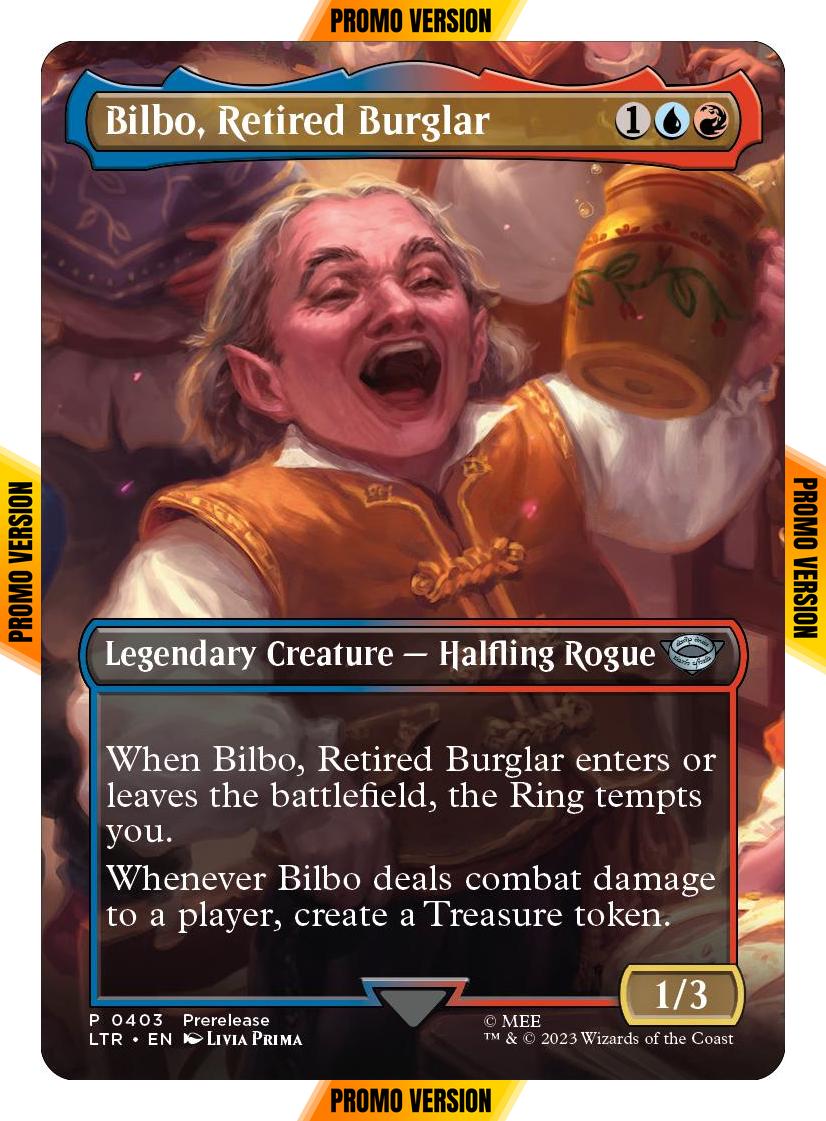 Bilbo, Retired Burglar [403] [Borderless] [Prerelease] [The Lord of the Rings: Tales of Middle-earth] [Non-Foil]