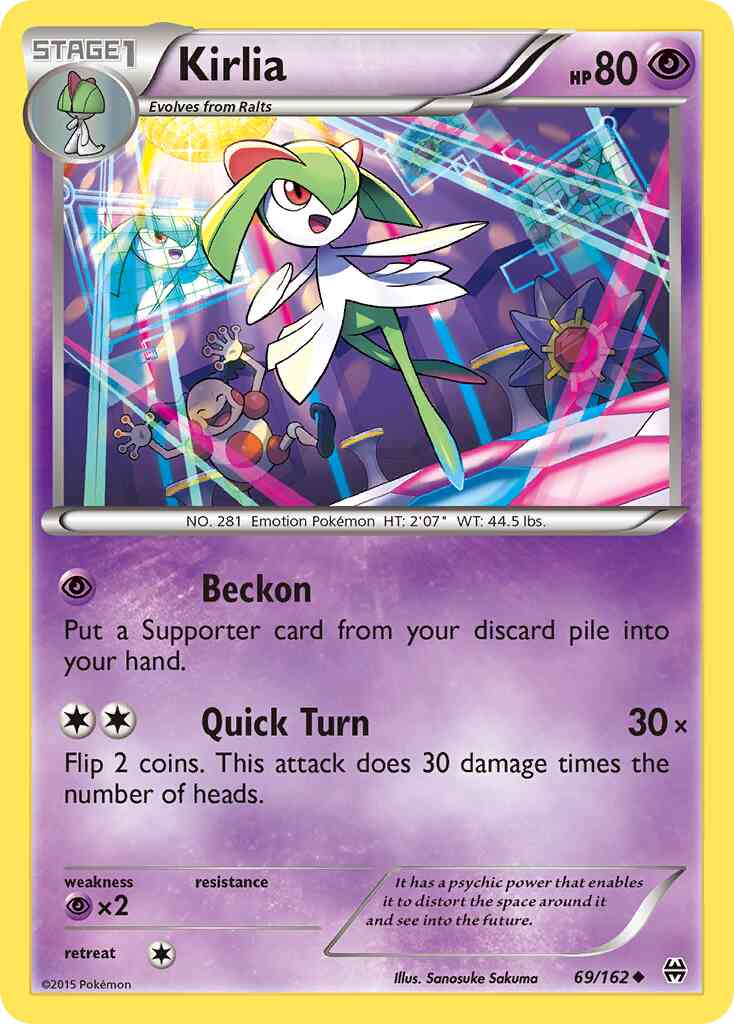 Kirlia - 69/162 - Uncommon [xy8-69] [Non-Holo]