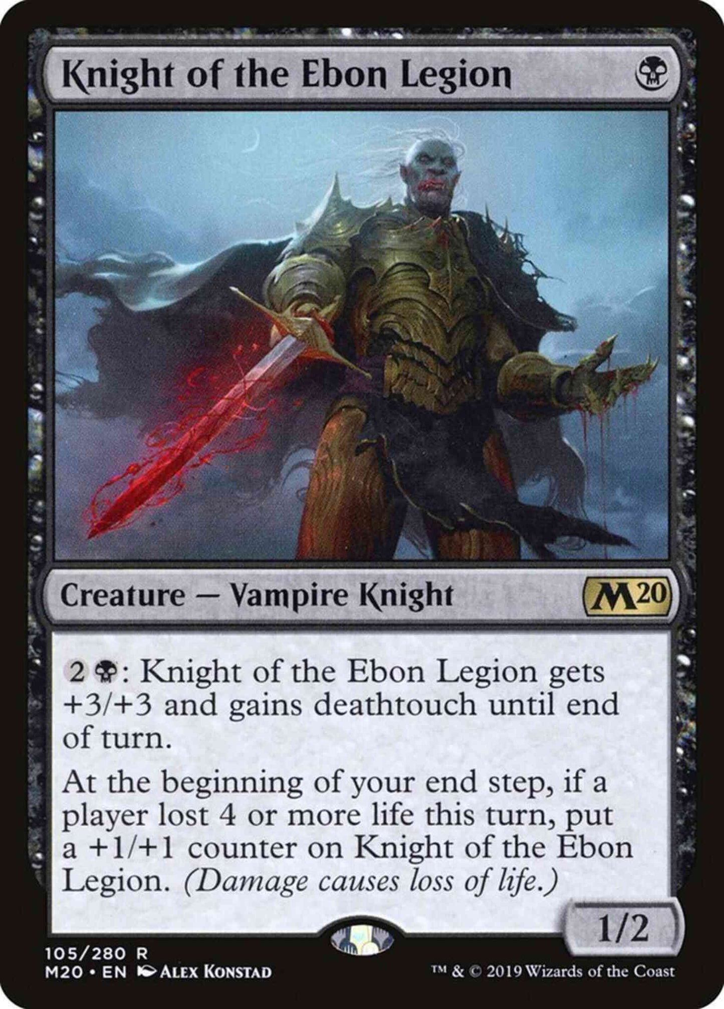 Knight of the Ebon Legion [105] [Core Set 2020] [Non-Foil]