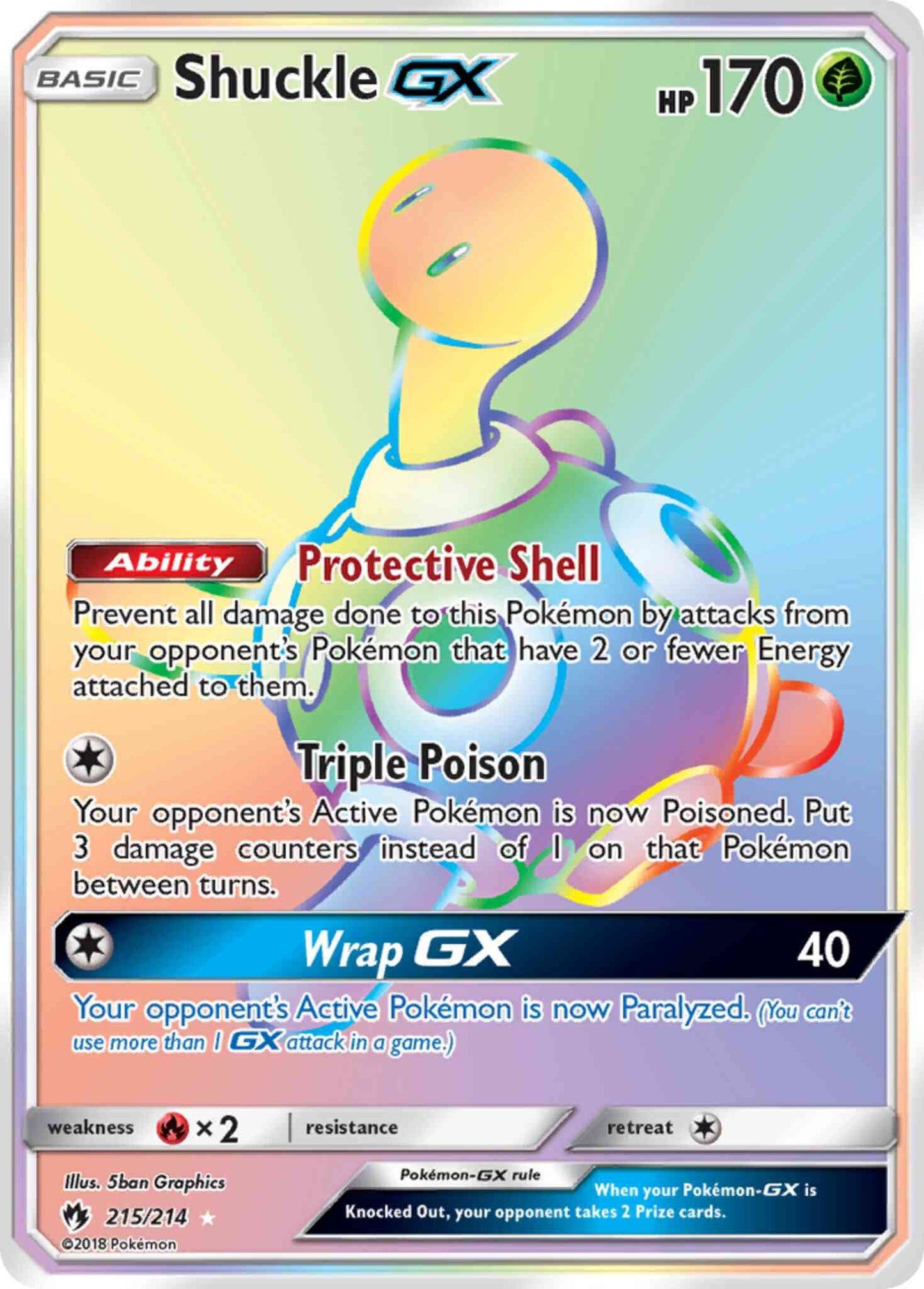 Shuckle-GX - 215/214 - Rare Secret [sm8-215] [Secret]