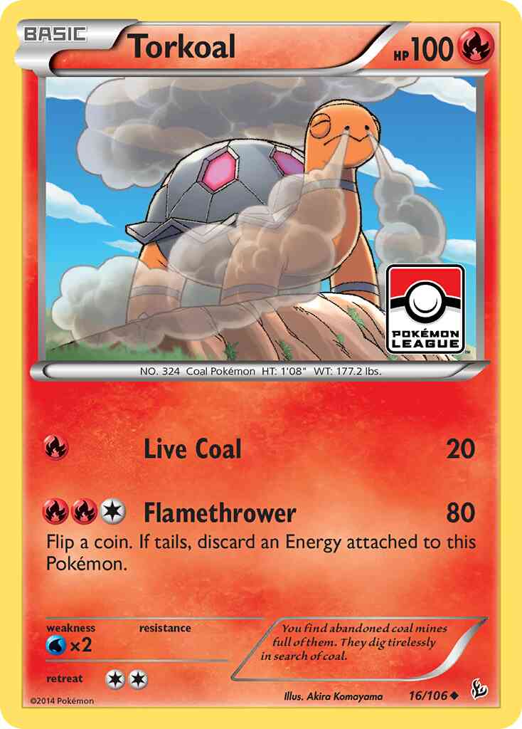 Torkoal - 16/106 - Uncommon [xy2-16] [Reverse Holo]