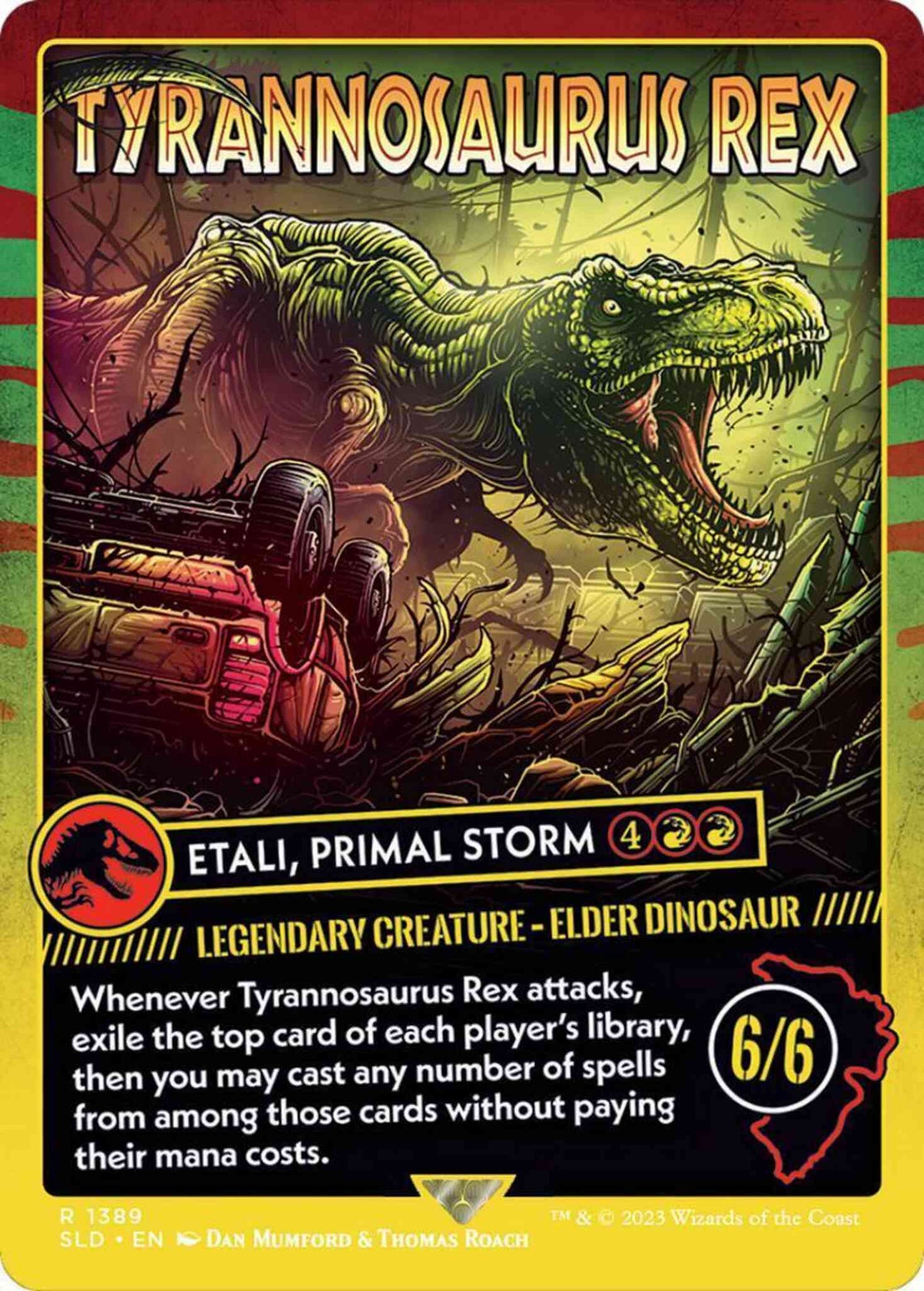Tyrannosaurus Rex - Etali, Primal Storm [1389] [Borderless] [Life Breaks Free] [Secret Lair Drop] [Non-Foil]