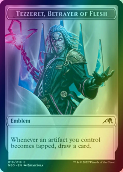 Samurai Token (03) // Tezzeret, Betrayer of Flesh Emblem (19) [Kamigawa: Neon Dynasty: Tokens] [Foil]