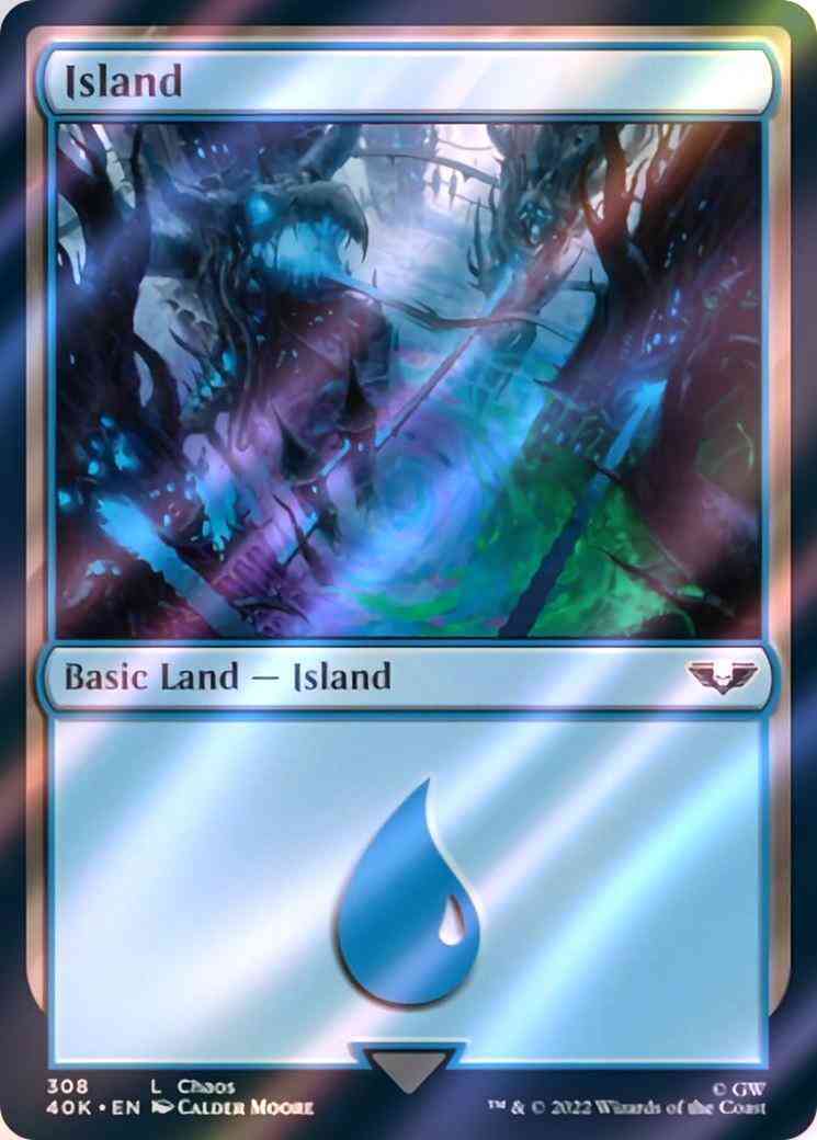 Island [308] [Chaos] [Universes Beyond: Warhammer 40,000] [Surge Foil]