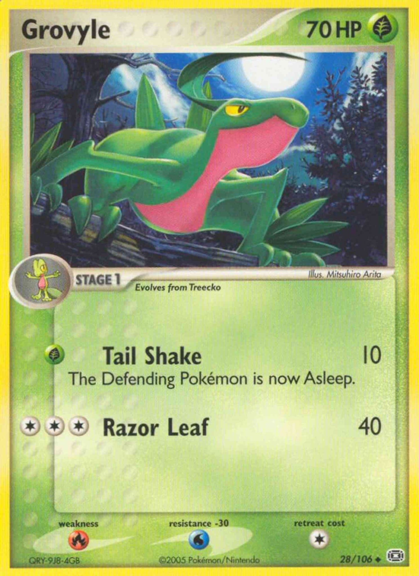 Grovyle - 28/106 - Uncommon [ex9-28] [Non-Holo]