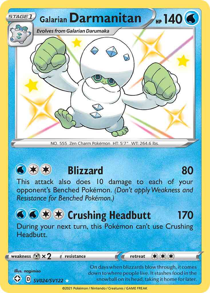 Galarian Darmanitan - SV024/SV122 - Rare Shiny [swsh45sv-SV024] [Holo]