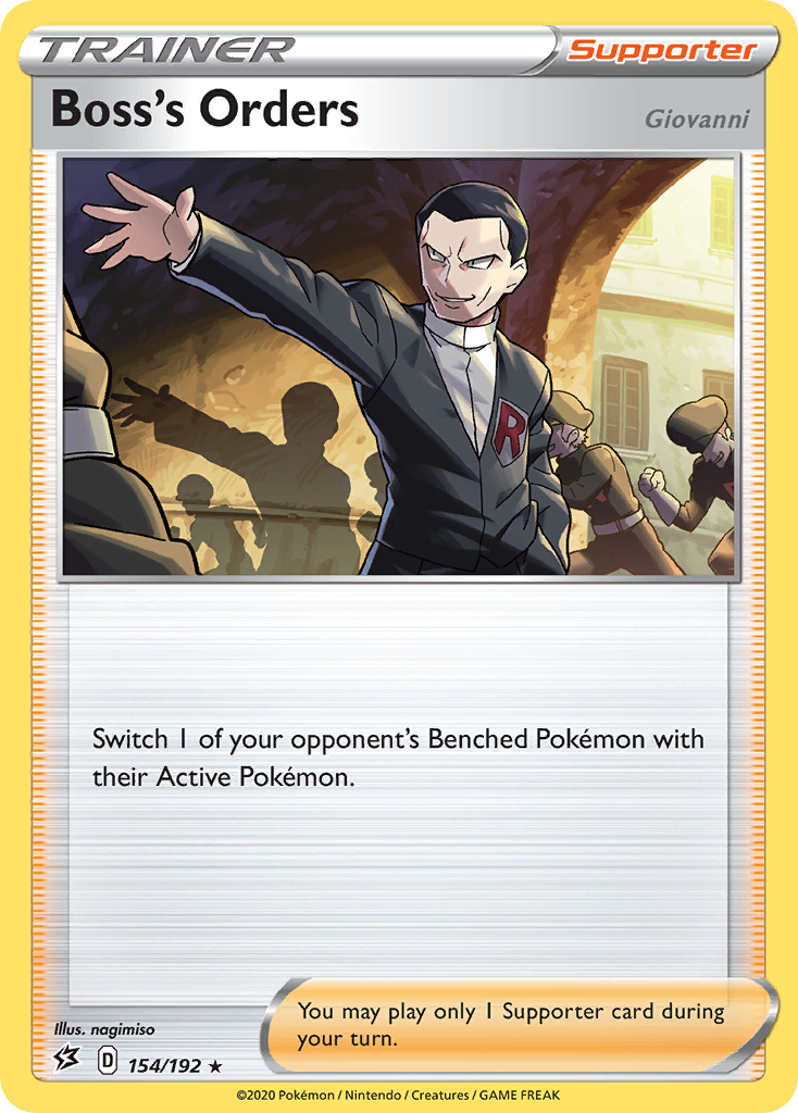 Boss's Orders (Giovanni) - 154/192 - Non Holo Theme Deck [swsh2-154] [Non-Holo]