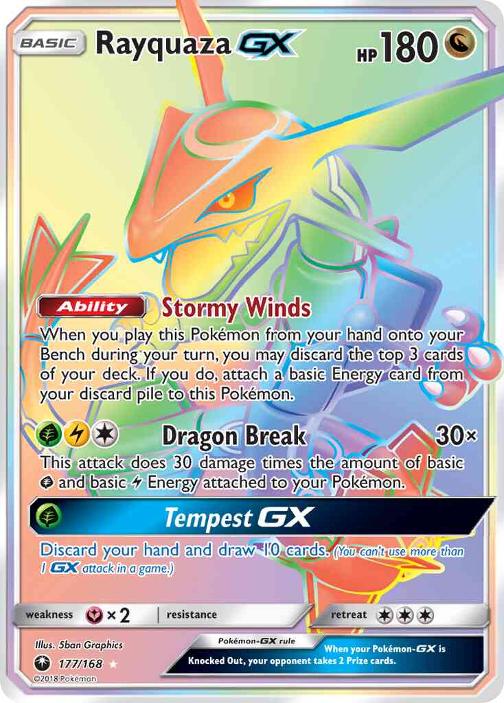 Rayquaza-GX - 177/168 - Rare Secret [sm7-177] [Secret]