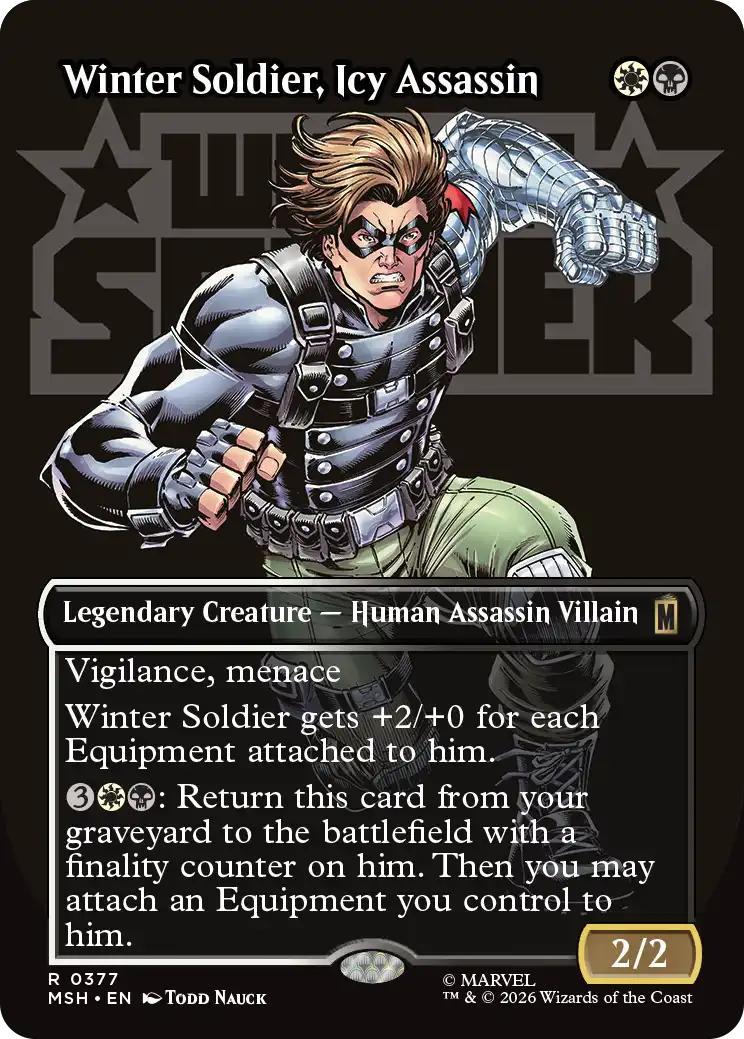 Winter Soldier, Icy Assassin [377] [Borderless] [Logo] [Marvel Super Heroes] [Non-Foil]