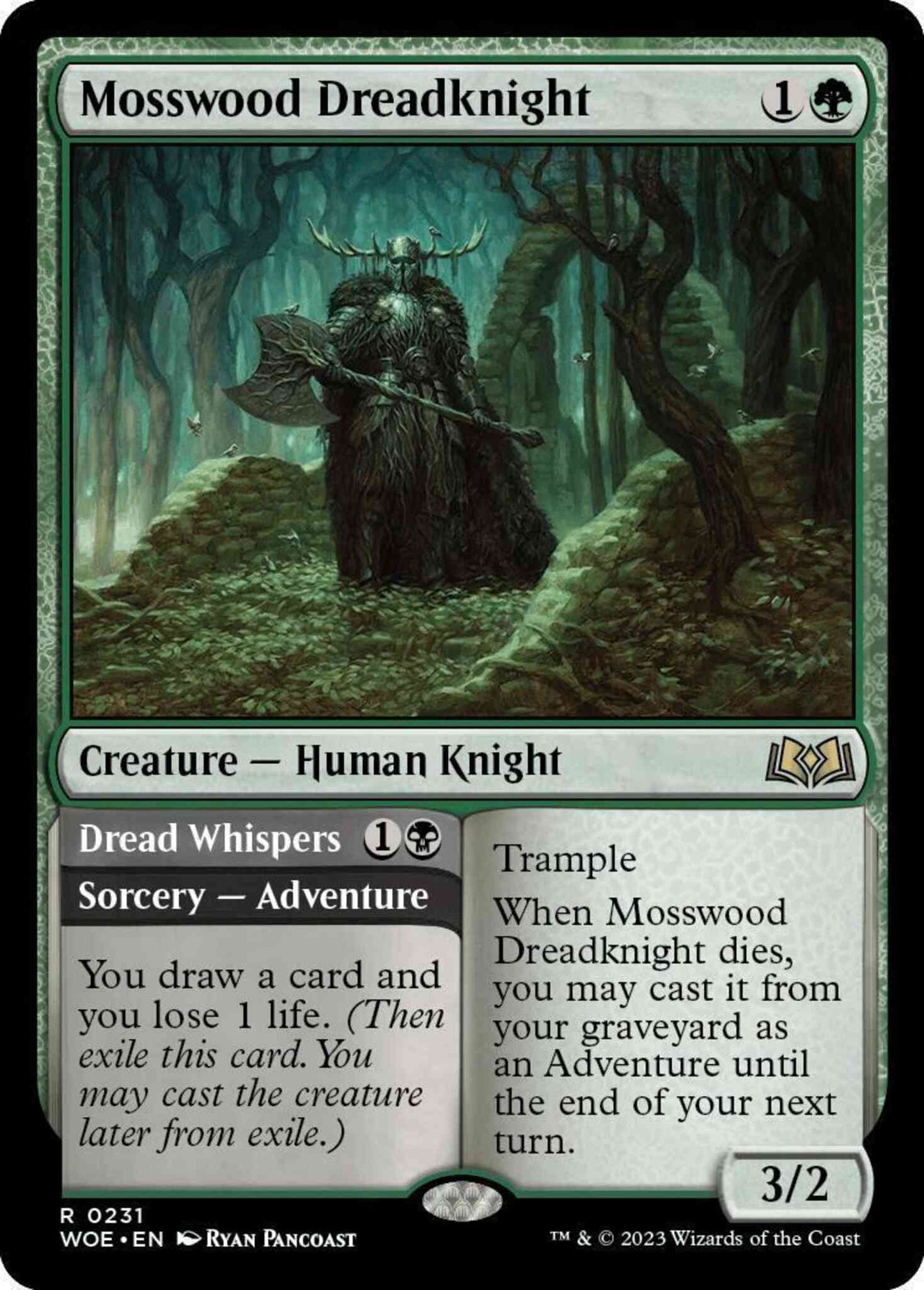 Mosswood Dreadknight // Dread Whispers [231] [Wilds of Eldraine] [Non-Foil]