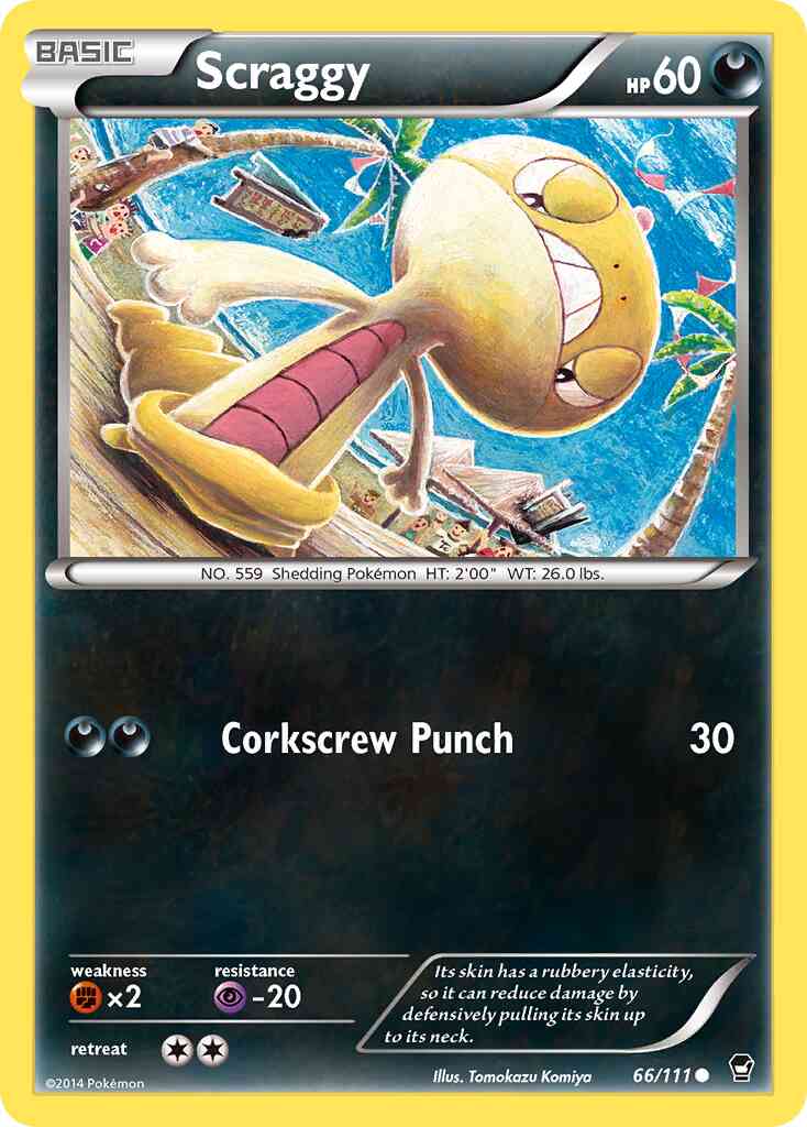 Scraggy - 66/111 - Common [xy3-66] [Reverse Holo]
