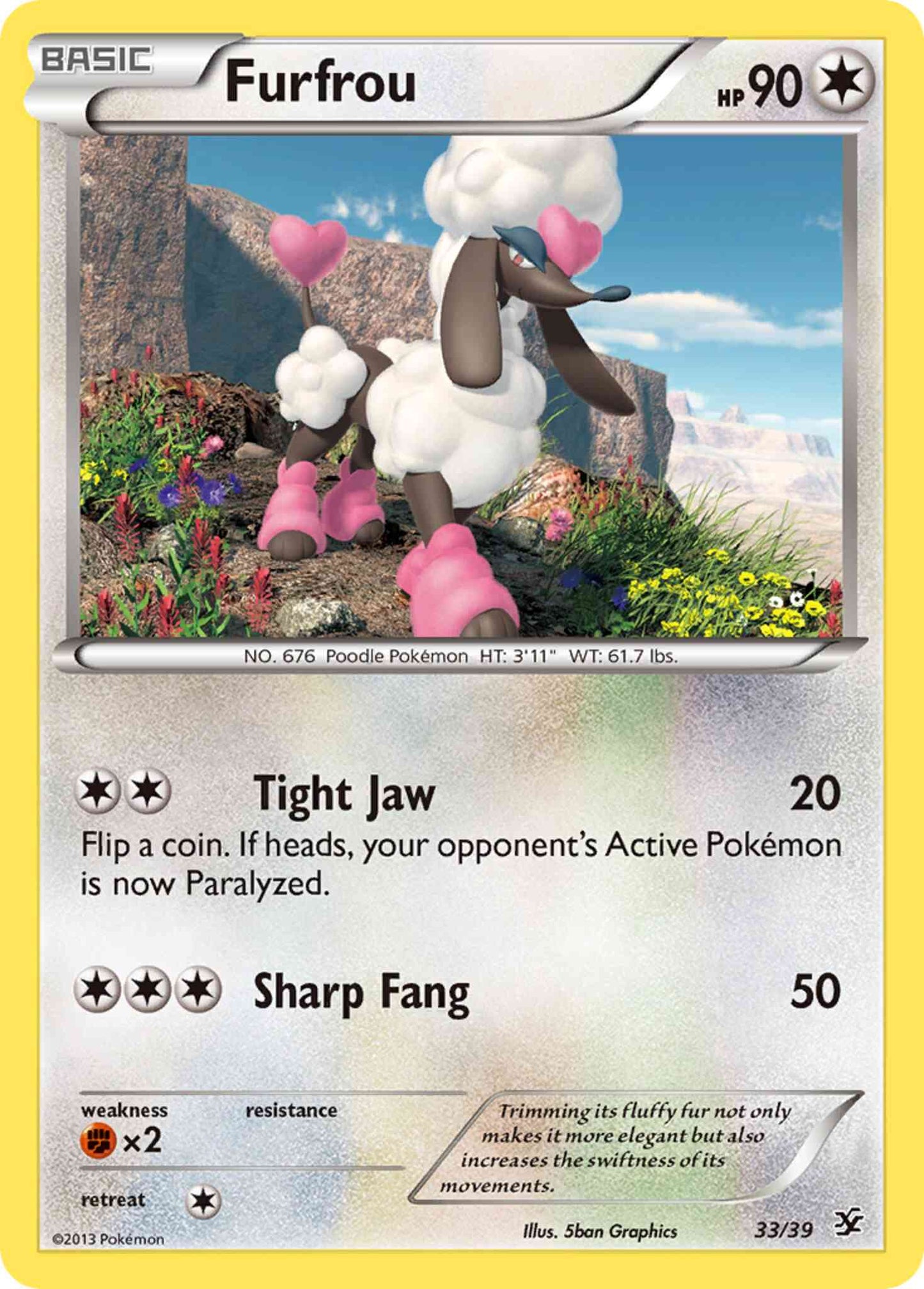Furfrou - 33/39 -  [xy0-33] [Non-Holo]