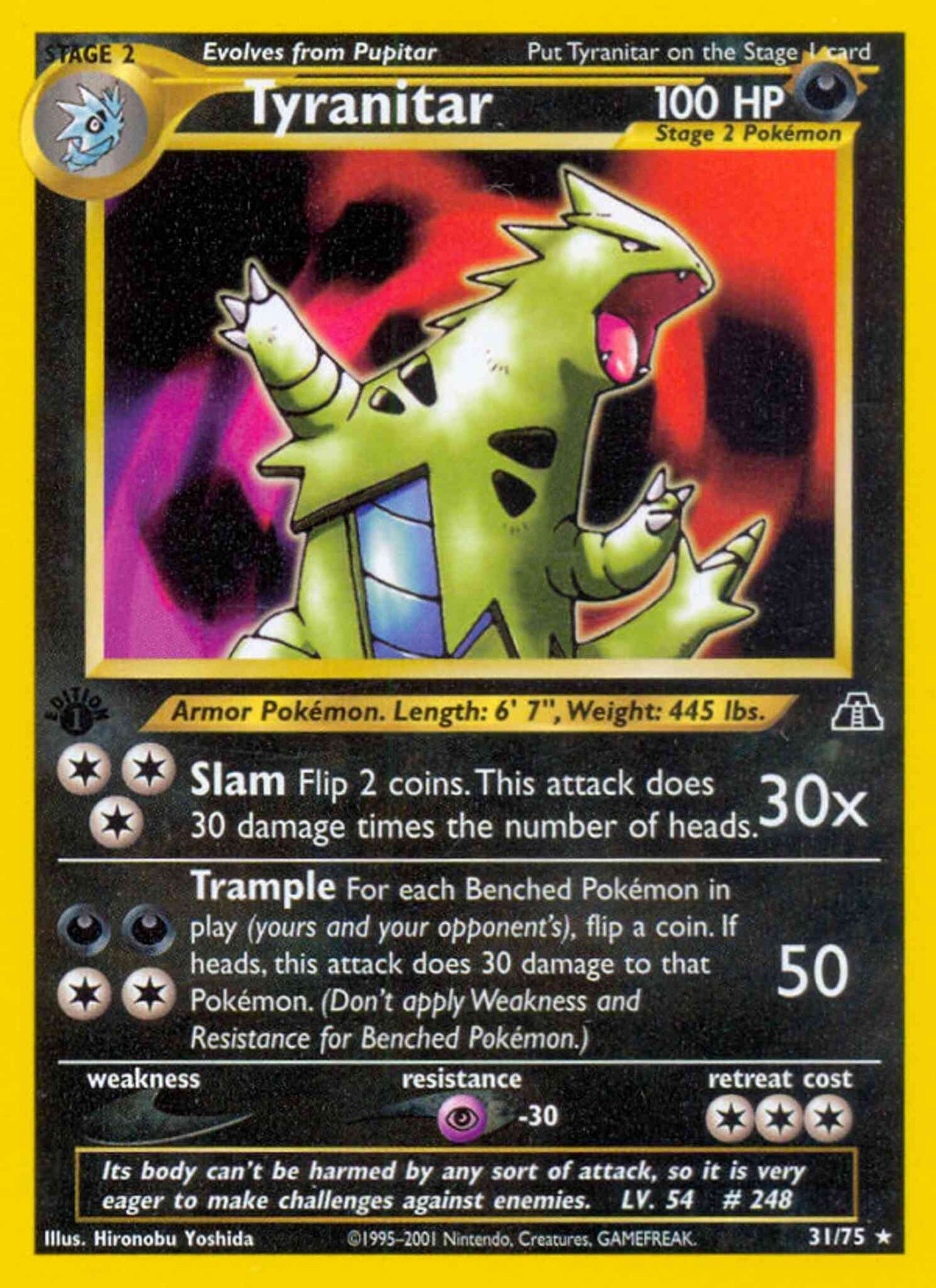 Tyranitar - 31/75 - Rare - 1st Edition [neo2-31] [Non-Holo]