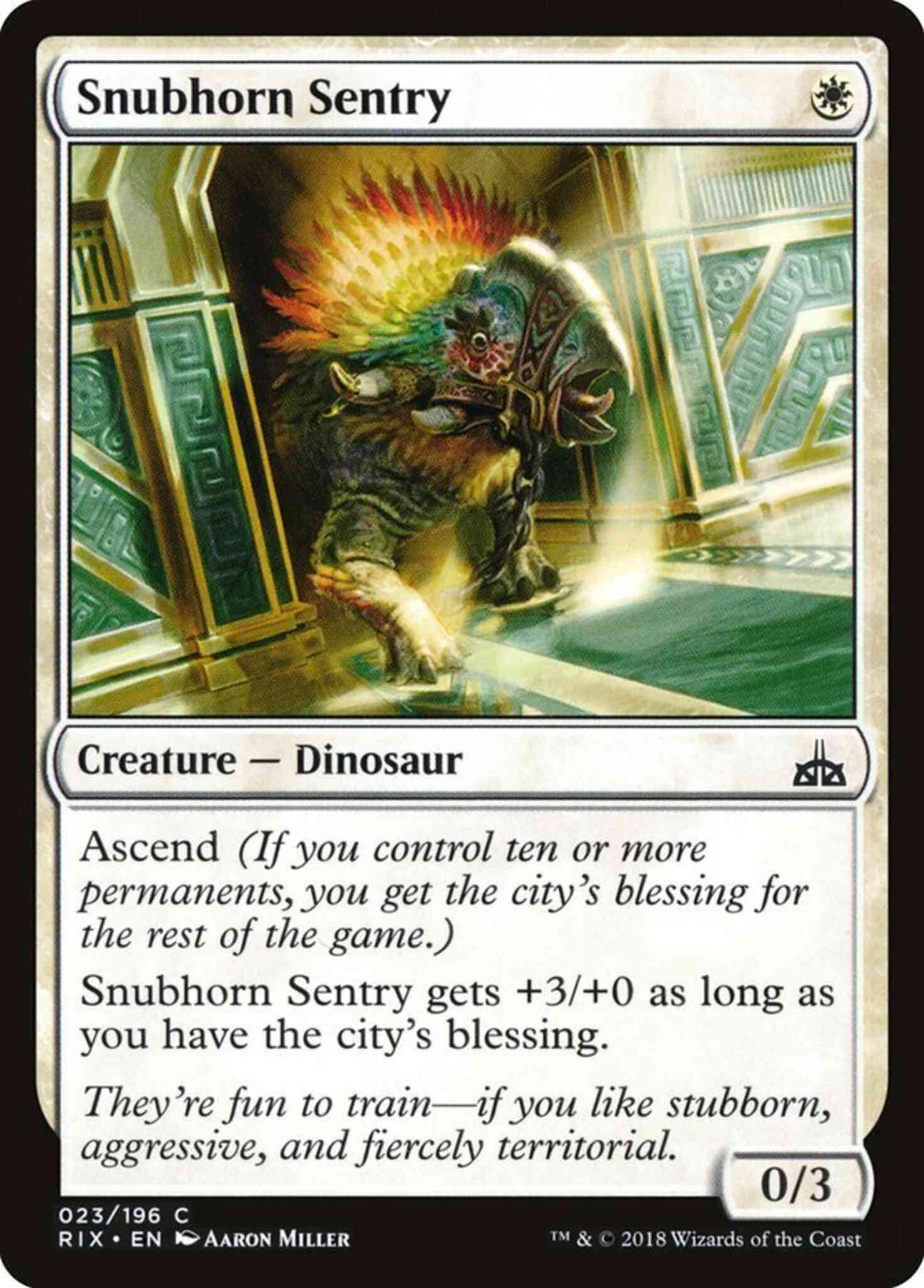 Snubhorn Sentry [23] [Rivals of Ixalan] [Non-Foil]