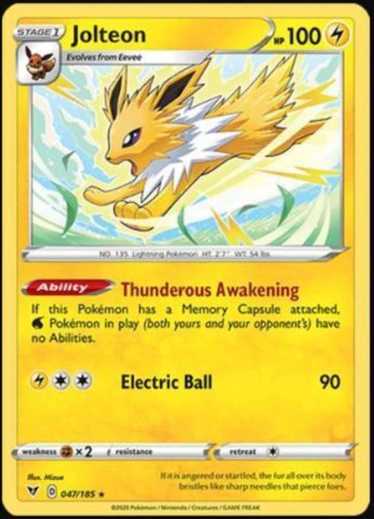 Jolteon - 047/185 - Rare [swsh4-047] [Reverse Holo]