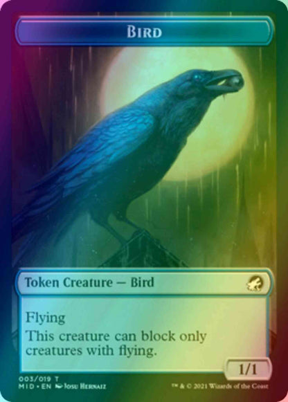 Bird Token (03) // Human Token (01) [Innistrad: Midnight Hunt: Tokens] [Foil]